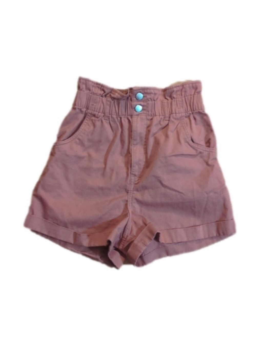H and M High Rise Paper Bag Shorts Brick Orange Size 4